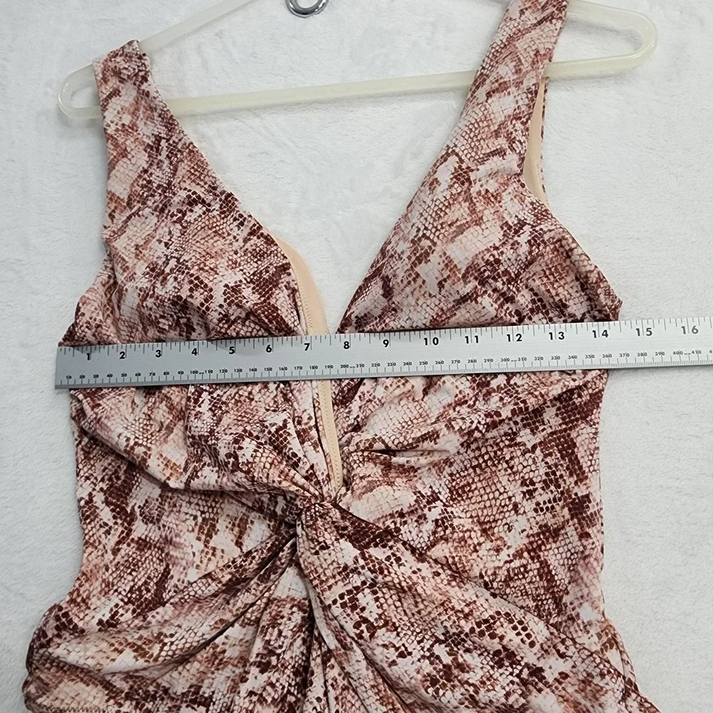 Victoria's Secret Swimsuit Women S Brown Sexy Snake Print Plunge Twist One Piece - Picture 8 of 10